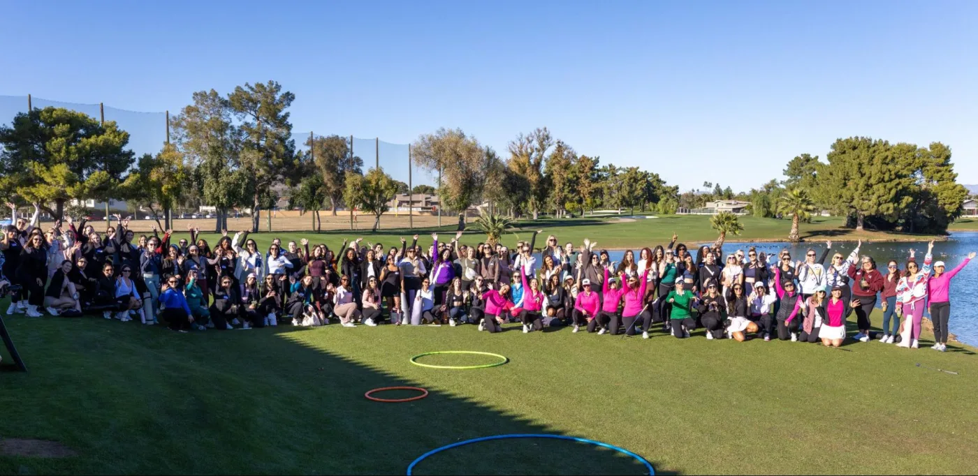 Mariah Swigart leading a beginner-friendly golf session
